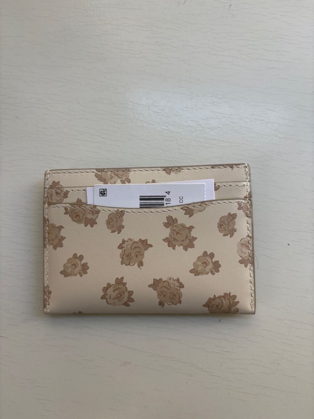 Coach Leather Cream Floral Skim ID Card Case Wallet - Picture 5 of 10
